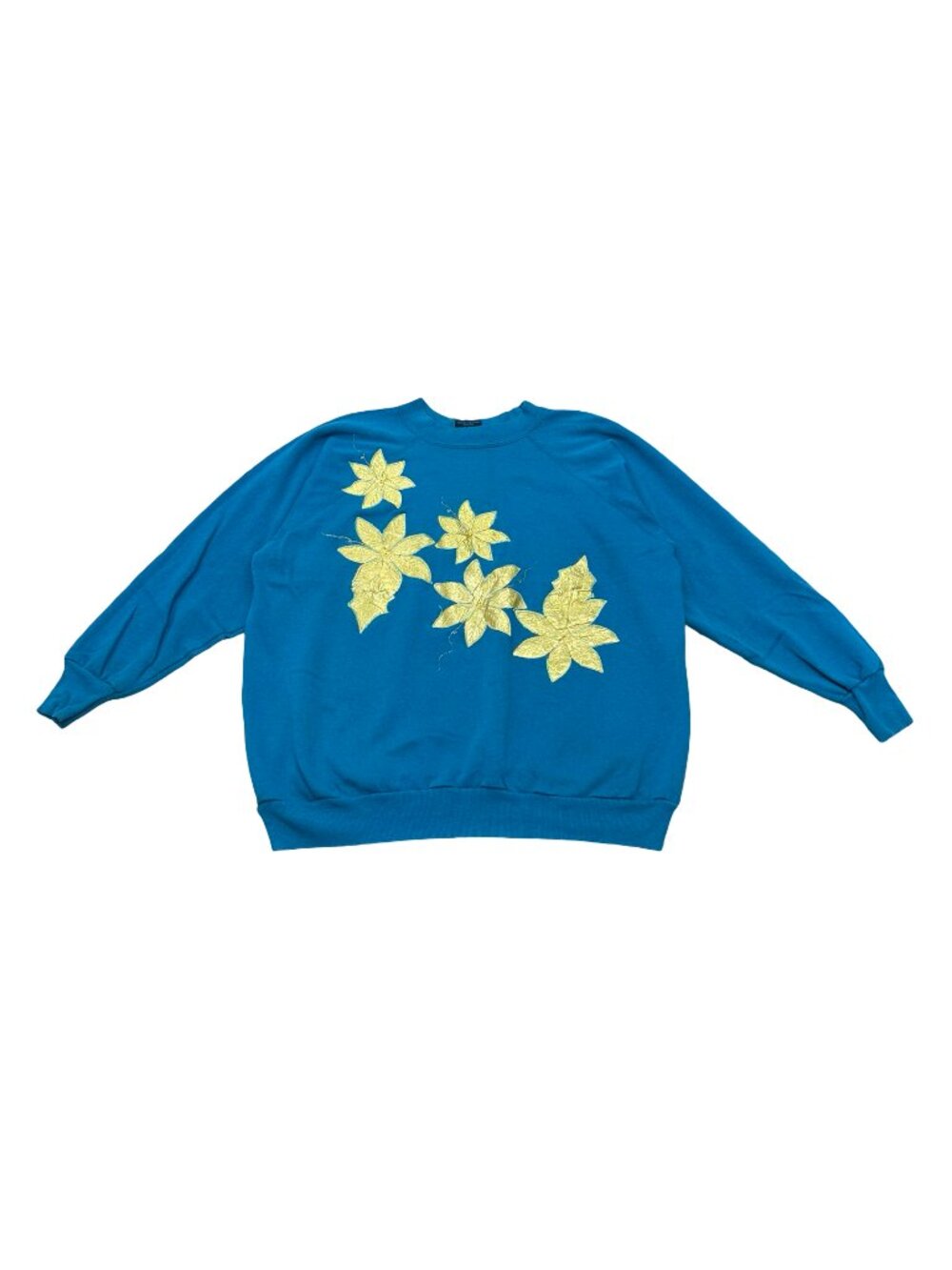 Vintage 1990s McGregor Gold Leaf Appliqué Sweatshirt Made in USA